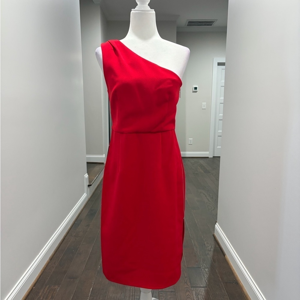 Lipstick Red One-Shoulder Dress